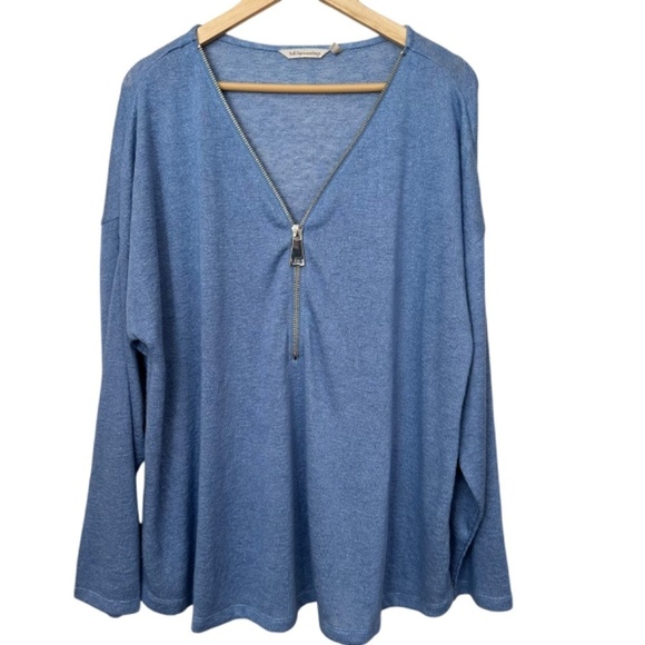 Soft Surroundings Top Jersey Knit Womens 3X  Oversized Zipper Versatile Boho - Picture 7 of 14